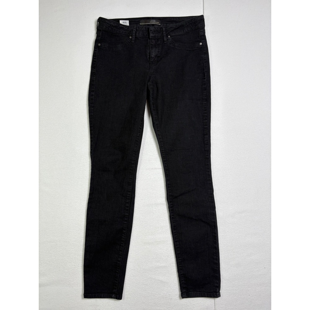 Rich & Skinny Mens Low Rise Skinny Jeans Black Denim Size 30